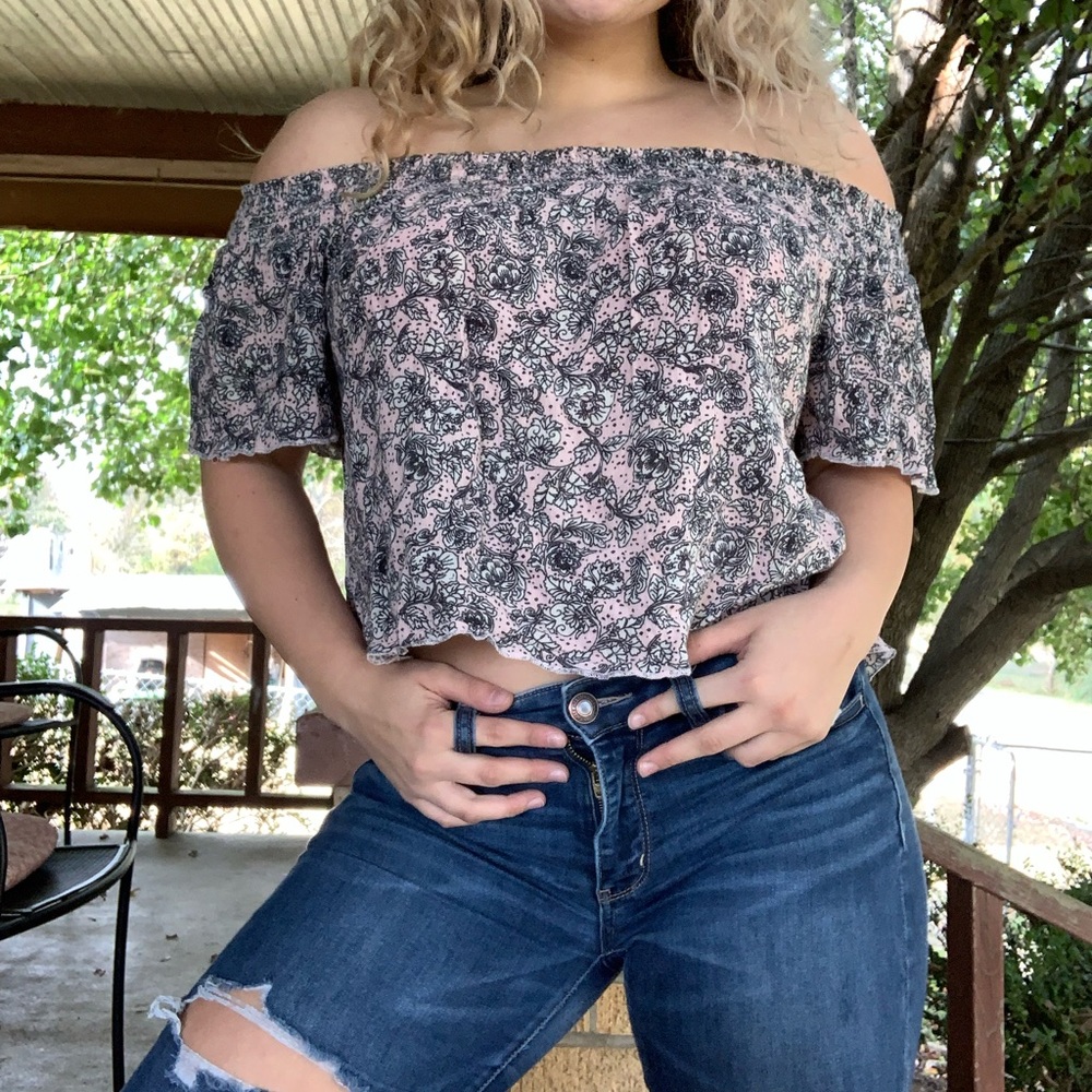 Off the shoulder floral top